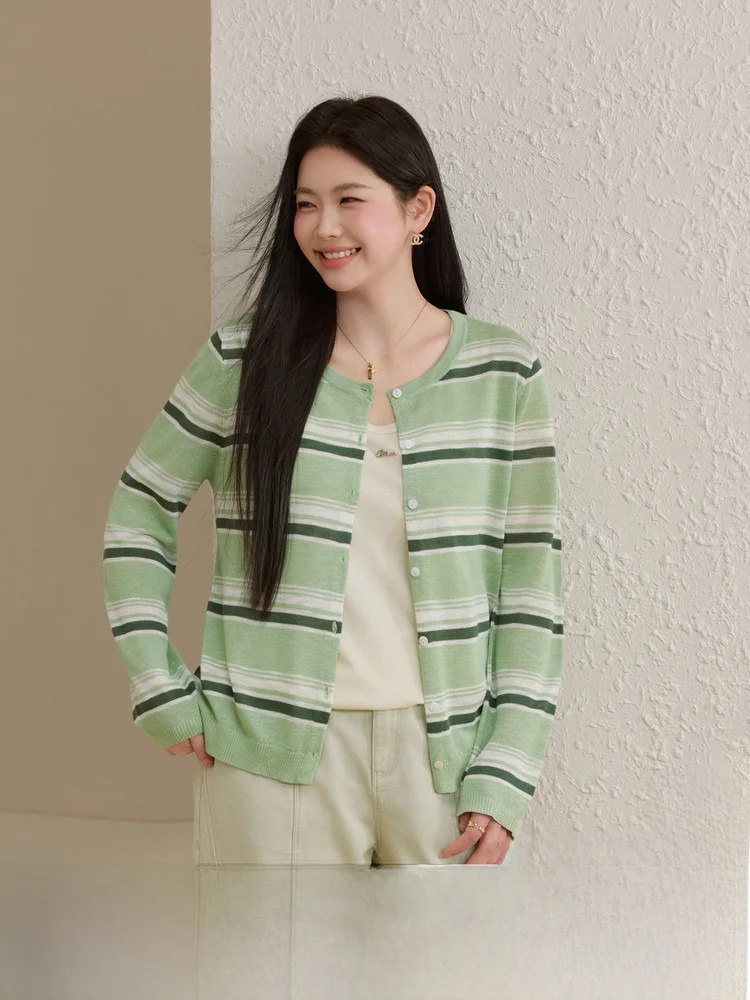 plus Size Women's round Neck Striped Knitwear Versatile Summer Fashion Casual Long Sleeve Slim Fit Button Detail Top
plus Size Women's round Neck Striped Knitwear Versatile Summer Fashion Casual Long Sleeve Slim Fit Button Detail Top