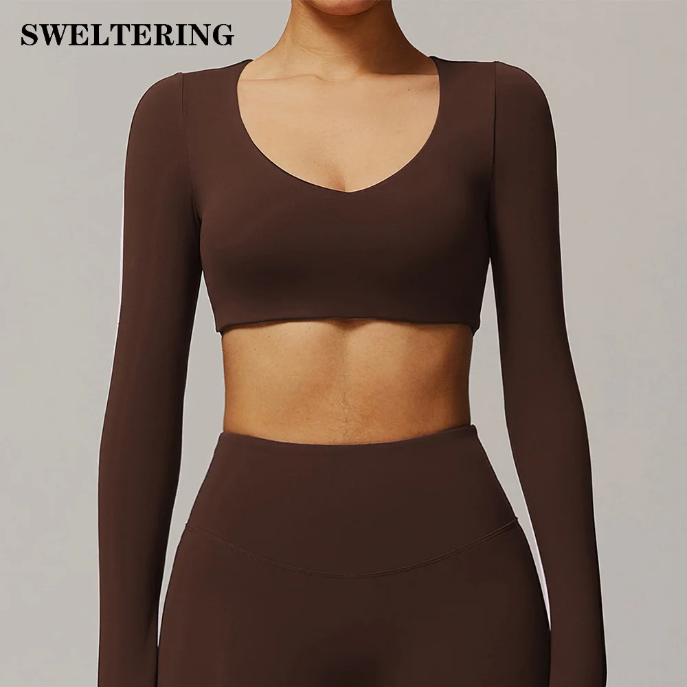 Yoga T-shirts Sexy Women Crop Tops Workout Sports Top Long Sleeve Running Shirts Exposed Navel Quick Dry Fitness Gym Sport Wear
Yoga T-shirts Sexy Women Crop Tops Workout Sports Top Long Sleeve Running Shirts Exposed Navel Quick Dry Fitness Gym Sport Wear