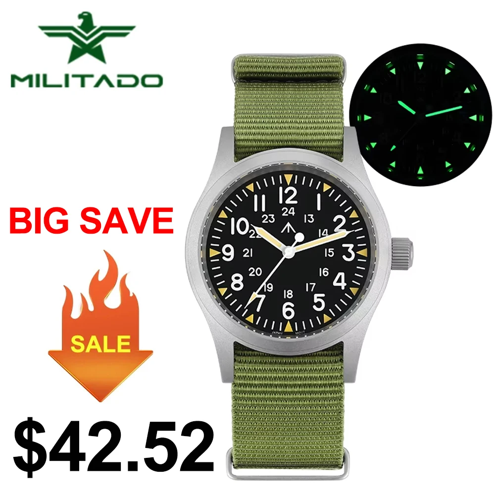 Militado ML05 Винтажные часы VH31/Ronda 515, кварцевые часы, военные полевые часы с сапфировым стеклом, AR-покрытие, наручные часыW
Militado ML05 Винтажные часы VH31/Ronda 515, кварцевые часы, военные полевые часы с сапфировым стеклом, AR-покрытие, наручные часыW