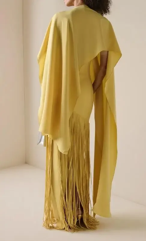 Dresses Women Cape Sleeve Vintage Slim Party Dress Temperament Autumn New Fashion Women's Tassel Decor High Waist Evening Dress
Dresses Women Cape Sleeve Vintage Slim Party Dress Temperament Autumn New Fashion Women's Tassel Decor High Waist Evening Dress