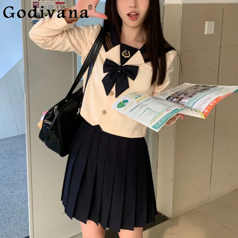 Summer Sweet Sailor Sets Jk Sets College Navy Collar Short Sleeve Shirt Fashion High Waist A-line Age Reduction Japanese Skirt
Summer Sweet Sailor Sets Jk Sets College Navy Collar Short Sleeve Shirt Fashion High Waist A-line Age Reduction Japanese Skirt