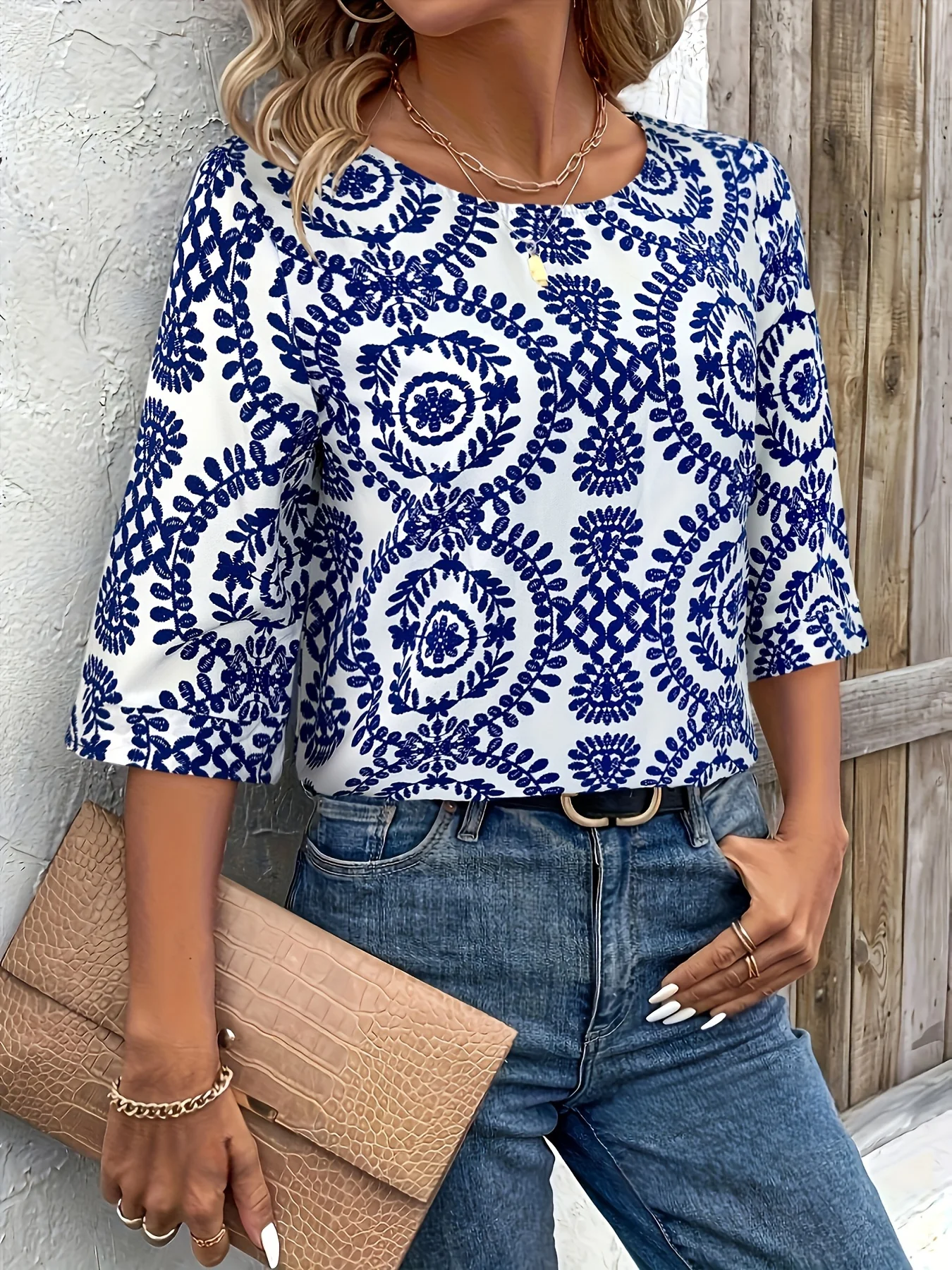 Elegant Summer Shirt for Women Indie Folk Print Casual Vintage Blouses Half Sleeve O Neck Shirt Tops
Elegant Summer Shirt for Women Indie Folk Print Casual Vintage Blouses Half Sleeve O Neck Shirt Tops