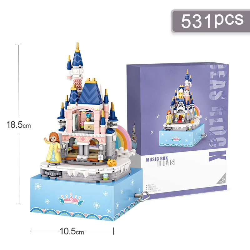 IDEA Amusement Park Rotating Music Box Mini Block Castle Fairy Tale Princess Figures Model Building Brick Toys For Girls Gifts
IDEA Amusement Park Rotating Music Box Mini Block Castle Fairy Tale Princess Figures Model Building Brick Toys For Girls Gifts
