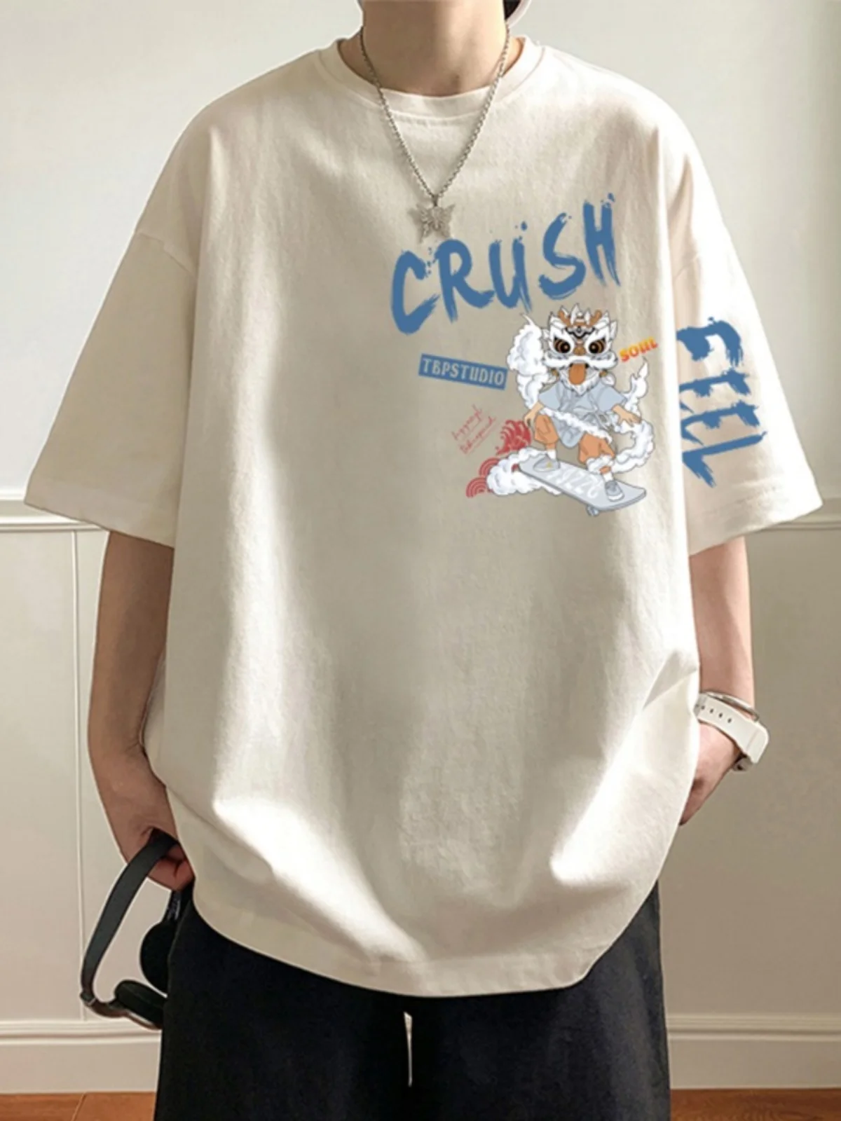 Loose Fit Cotton T-irt Men's Summer 2024 New Sle Youth Cartoon ort Sve Trendy Brand Breathable Lightweight round Ne
Loose Fit Cotton T-irt Men's Summer 2024 New Sle Youth Cartoon ort Sve Trendy Brand Breathable Lightweight round Ne