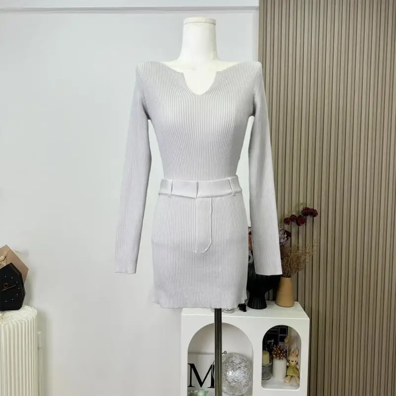 Fashion 2 Piece Set Women Autumn Winter Slim Stretch Pit Stripes Pullover Mini Dress Casual Solid Sweater Sets Clothes Outfit
Fashion 2 Piece Set Women Autumn Winter Slim Stretch Pit Stripes Pullover Mini Dress Casual Solid Sweater Sets Clothes Outfit