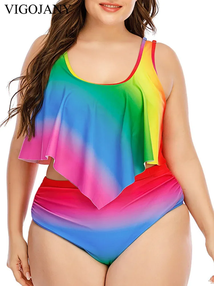 VigoJany 2025 Sexy Print 2 Piece Plus Size Tankini Women Strapped High Waist Curvy Swimsuit Ruffle Push Up Lady Big Bathing Suit
VigoJany 2025 Sexy Print 2 Piece Plus Size Tankini Women Strapped High Waist Curvy Swimsuit Ruffle Push Up Lady Big Bathing Suit