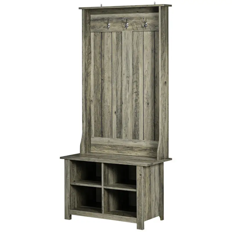 HOMCOM Hall Tree with Shoe Storage Bench Entryway Bench for Living Room, Grey
HOMCOM Hall Tree with Shoe Storage Bench Entryway Bench for Living Room, Grey