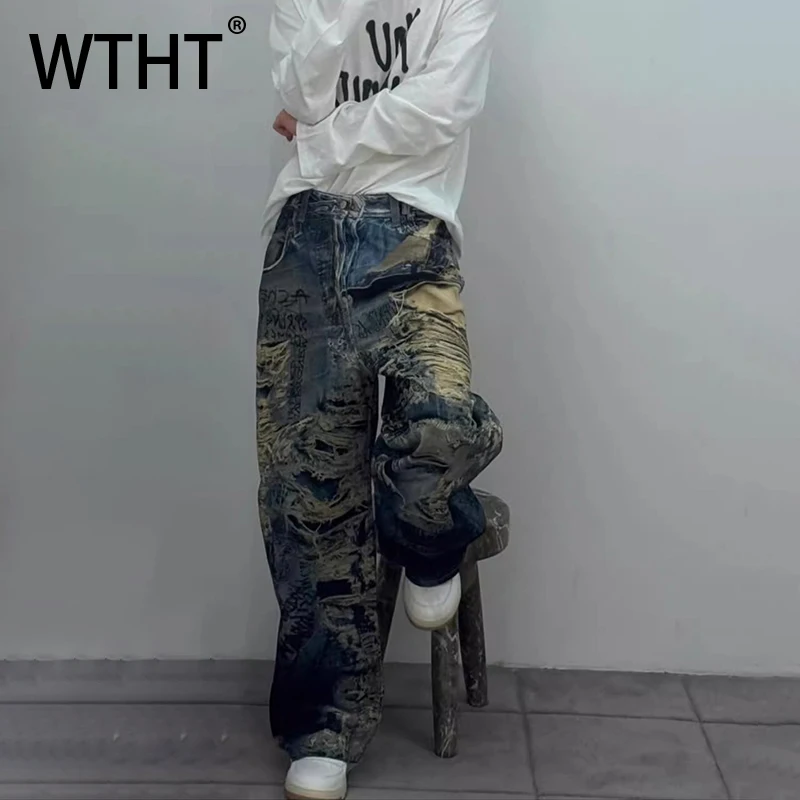 WTHT Vintage Men's Graffiti Illusion Hole Design Denim Pants Fashion High Street Straight Wide Leg Jeans Male 2025 Summer 2A1145
WTHT Vintage Men's Graffiti Illusion Hole Design Denim Pants Fashion High Street Straight Wide Leg Jeans Male 2025 Summer 2A1145