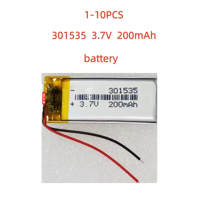 301535 Lithium Polymer Battery 3.7V 200mAh Li-ion Lipo Rechargeable Batteries for Reading Pen Bluetooth Headset Remote Control
301535 Lithium Polymer Battery 3.7V 200mAh Li-ion Lipo Rechargeable Batteries for Reading Pen Bluetooth Headset Remote Control