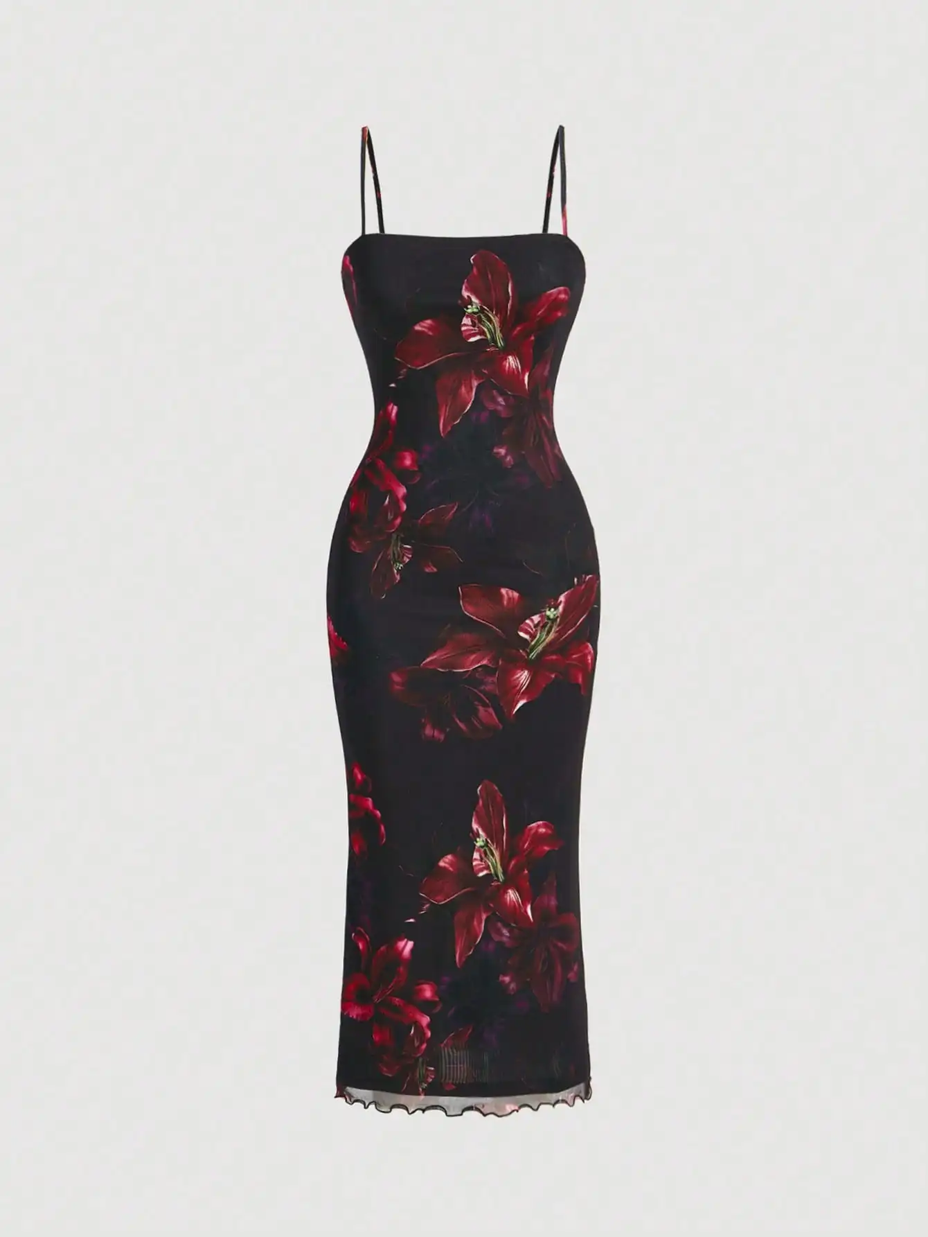 Красное сетчатое платье-комбинация с цветочным принтом для женщин, элегантный наряд для свиданий и выпускных вечеров, облегающий крой, длина миди
Красное сетчатое платье-комбинация с цветочным принтом для женщин, элегантный наряд для свиданий и выпускных вечеров, облегающий крой, длина миди