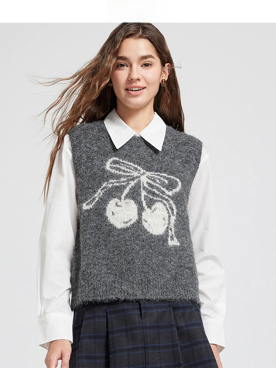 ESPRIT милый вязаный жилет с вишневым узором, женский красный круглый свитер Ne Svel, молодежная модная домашняя одежда, зимний сезон
ESPRIT милый вязаный жилет с вишневым узором, женский красный круглый свитер Ne Svel, молодежная модная домашняя одежда, зимний сезон