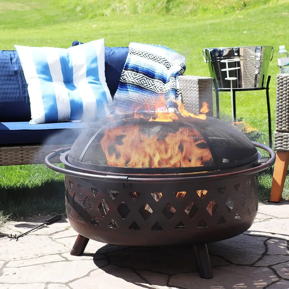 Wood-Burning Fire Pit - Includes Spark Screen, Fireplace Poker, and Round Cover, Fireplaces for Bonfire Picnic, Outdoor Heaters
Wood-Burning Fire Pit - Includes Spark Screen, Fireplace Poker, and Round Cover, Fireplaces for Bonfire Picnic, Outdoor Heaters