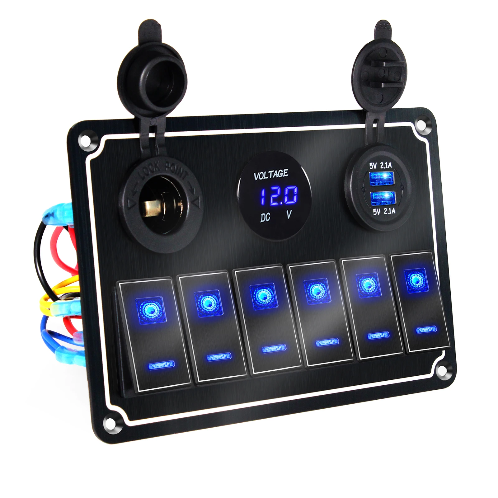 A Waterproof Car Boat Switch Panel 12~24 V+USB Charging Port+LED Rocker Control Switch Panel Circuit Breaker Digital Voltmeter
A Waterproof Car Boat Switch Panel 12~24 V+USB Charging Port+LED Rocker Control Switch Panel Circuit Breaker Digital Voltmeter