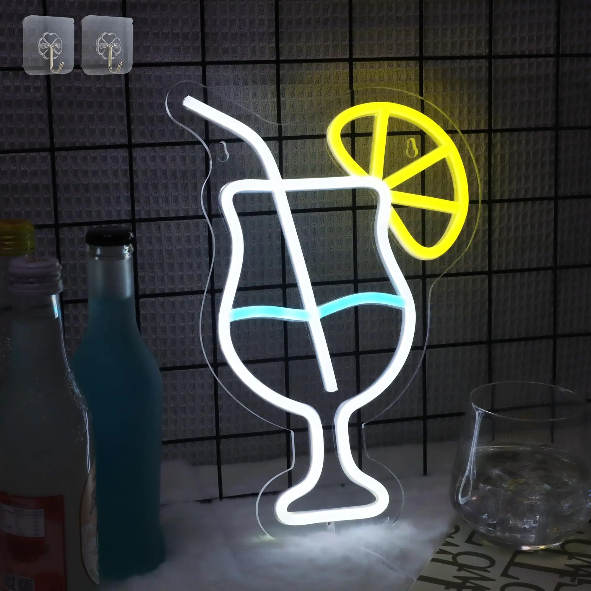 Cocktail neon sign, suitable for bar, party or family gathering decoration, USB powered, with dimmable switch
Cocktail neon sign, suitable for bar, party or family gathering decoration, USB powered, with dimmable switch