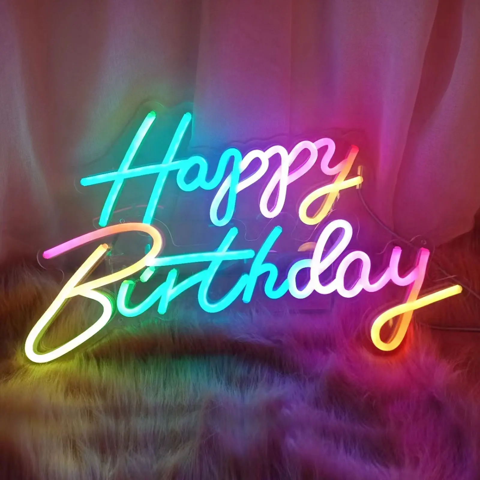 CALCA Happy Birthday Colorful Light LED Neon Sign 22.6X7.6in+16X7in for Birthday Party Indoor Signs Wall Decoration Lights Lamp
CALCA Happy Birthday Colorful Light LED Neon Sign 22.6X7.6in+16X7in for Birthday Party Indoor Signs Wall Decoration Lights Lamp