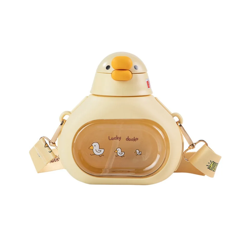 Duck Shape Cute Duck Bottle Carried with Straps 650ML Big Belly Water Bottle Soft Ear with Straw Large-Capacity Big Belly Cup
Duck Shape Cute Duck Bottle Carried with Straps 650ML Big Belly Water Bottle Soft Ear with Straw Large-Capacity Big Belly Cup
