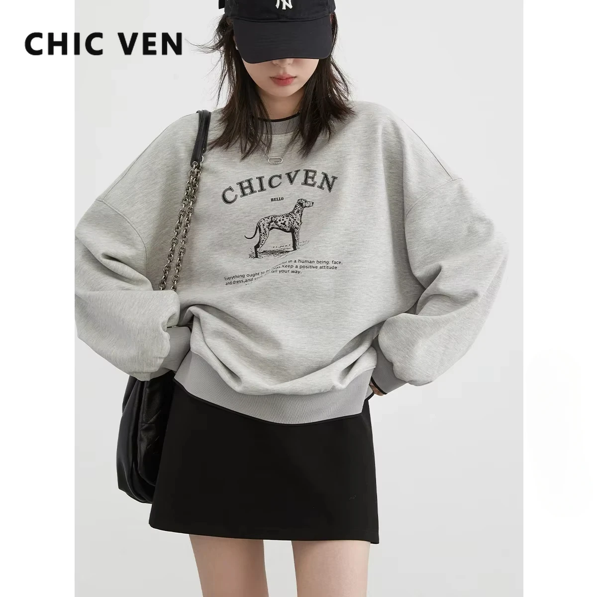 Женские футболки CHIC VEN, свободные повседневные новые женские топы с круглым вырезом и буквенным принтом, пуловер с длинными рукавами, весна-осень 2025
Женские футболки CHIC VEN, свободные повседневные новые женские топы с круглым вырезом и буквенным принтом, пуловер с длинными рукавами, весна-осень 2025
