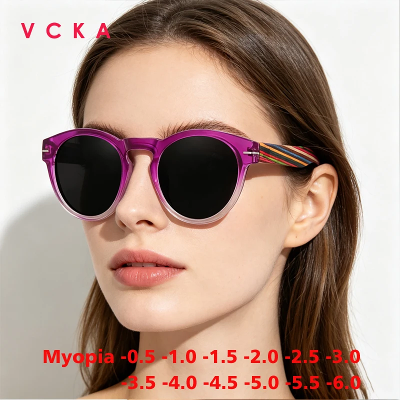 VCKA Fashion Round Myopia Sunglasses Men Women Polarization Prescription Optics UV400 Bamboo Wood Driving Eyewear -0.50 to-10
VCKA Fashion Round Myopia Sunglasses Men Women Polarization Prescription Optics UV400 Bamboo Wood Driving Eyewear -0.50 to-10