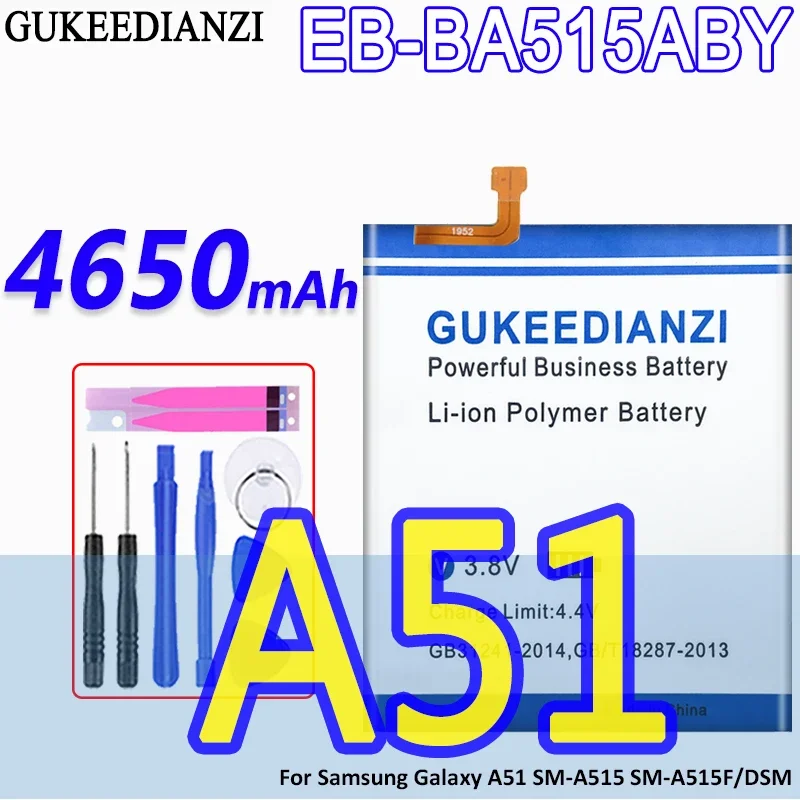 GUKEEDIANZI EB-BA515ABY 4650 мАч аккумулятор большой емкости для Samsung Galaxy A51 SM-A515/DSM
GUKEEDIANZI EB-BA515ABY 4650 мАч аккумулятор большой емкости для Samsung Galaxy A51 SM-A515/DSM