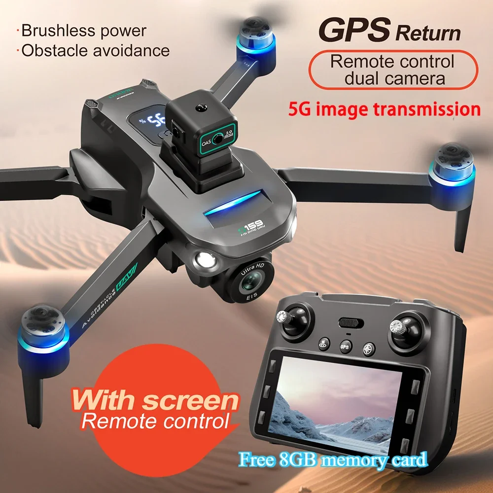 New S159 Drone Professional 8k Camera Four-Axis Aerial Photography with Screen Remote Control 5G WIFI GPS FPV Dron RC 5000M
New S159 Drone Professional 8k Camera Four-Axis Aerial Photography with Screen Remote Control 5G WIFI GPS FPV Dron RC 5000M