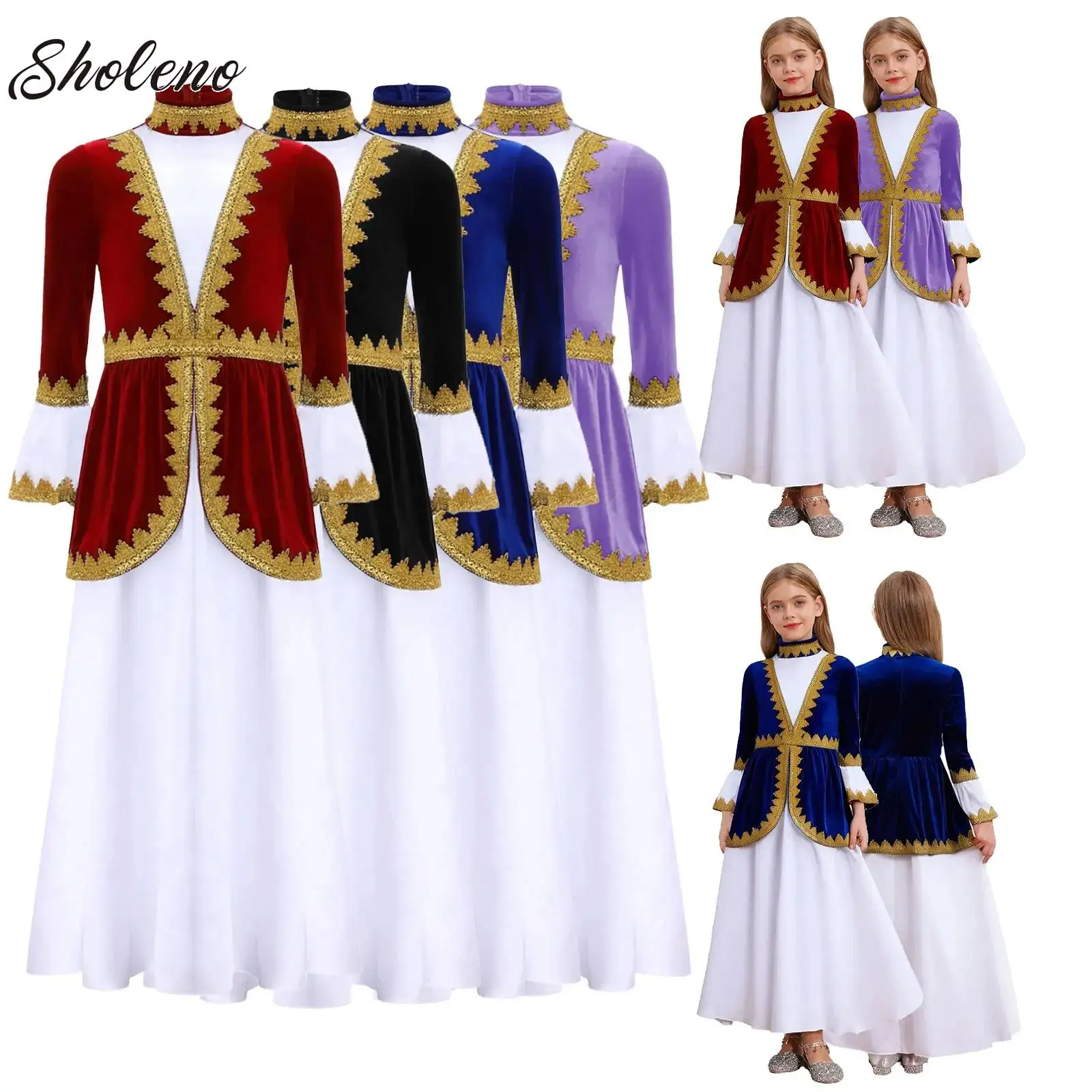 Kid Girls Medieval Renaissance Princess Costume Velvet Long Sleeve Vintage Dress Gown Historical Carnival Party Cosplay Dress Up
Kid Girls Medieval Renaissance Princess Costume Velvet Long Sleeve Vintage Dress Gown Historical Carnival Party Cosplay Dress Up
