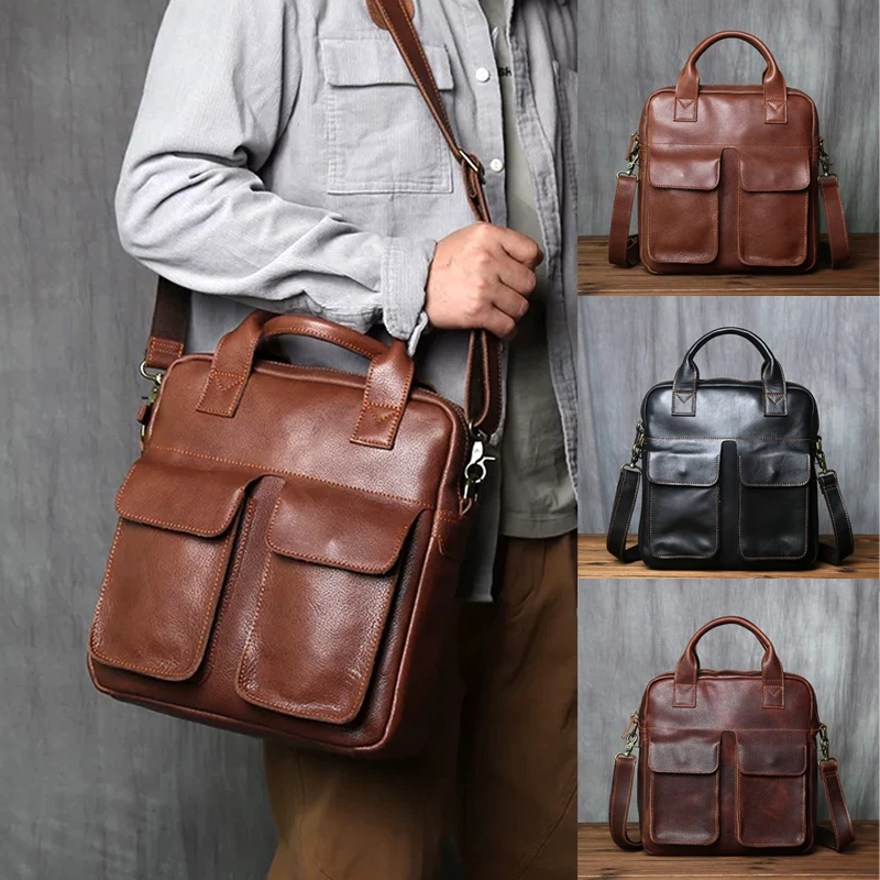 Retro Leather Men's Handbag Postman Briefcase Computer Bag Top Layer Cowhide Vertical Single Shoulder Messenger Bag
Retro Leather Men's Handbag Postman Briefcase Computer Bag Top Layer Cowhide Vertical Single Shoulder Messenger Bag