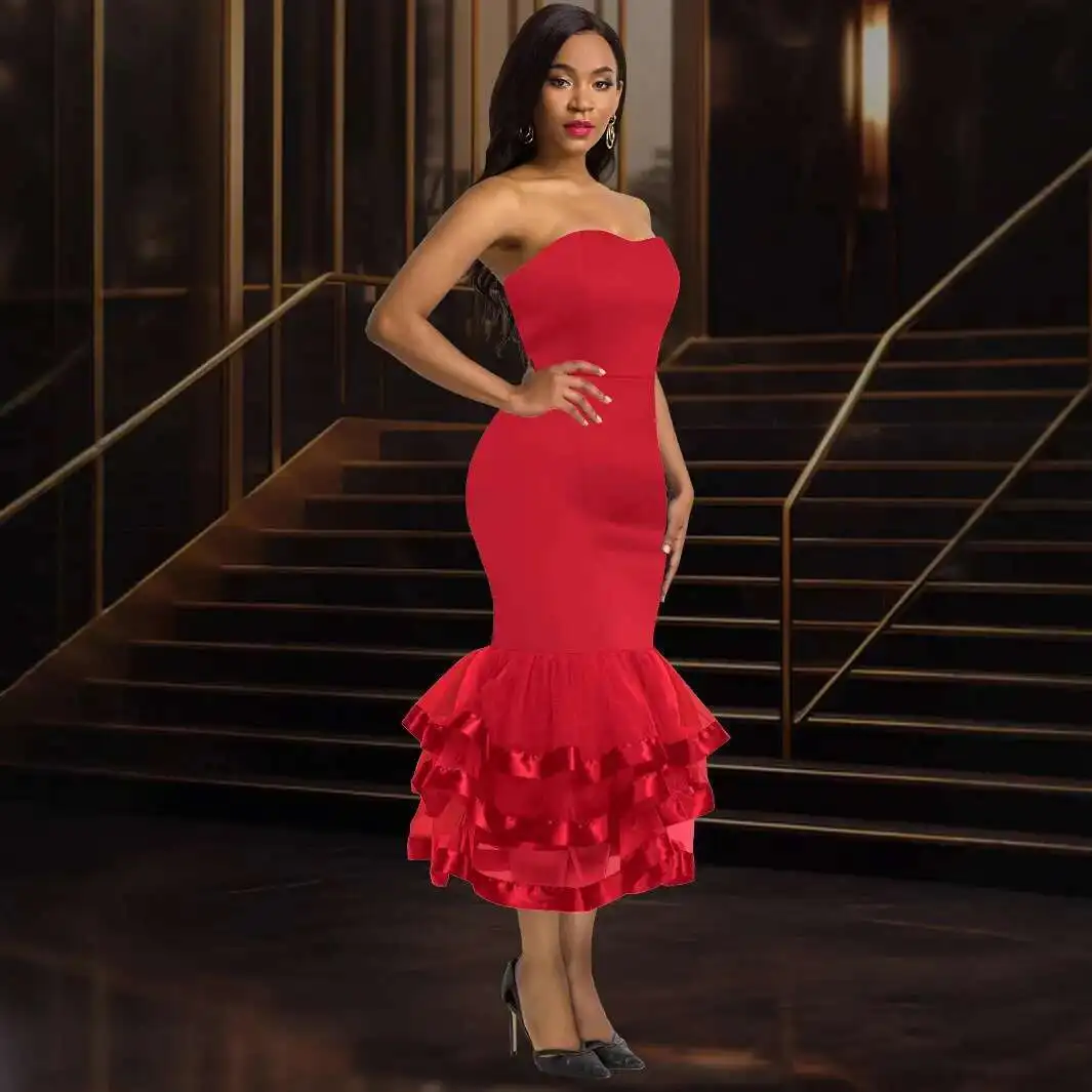 Mesh A41453 Strapless Bodycon Dress Multi-color Options Cake Mermaid Party Dress New in 2025 Summer Dress Robe Vestido Women
Mesh A41453 Strapless Bodycon Dress Multi-color Options Cake Mermaid Party Dress New in 2025 Summer Dress Robe Vestido Women