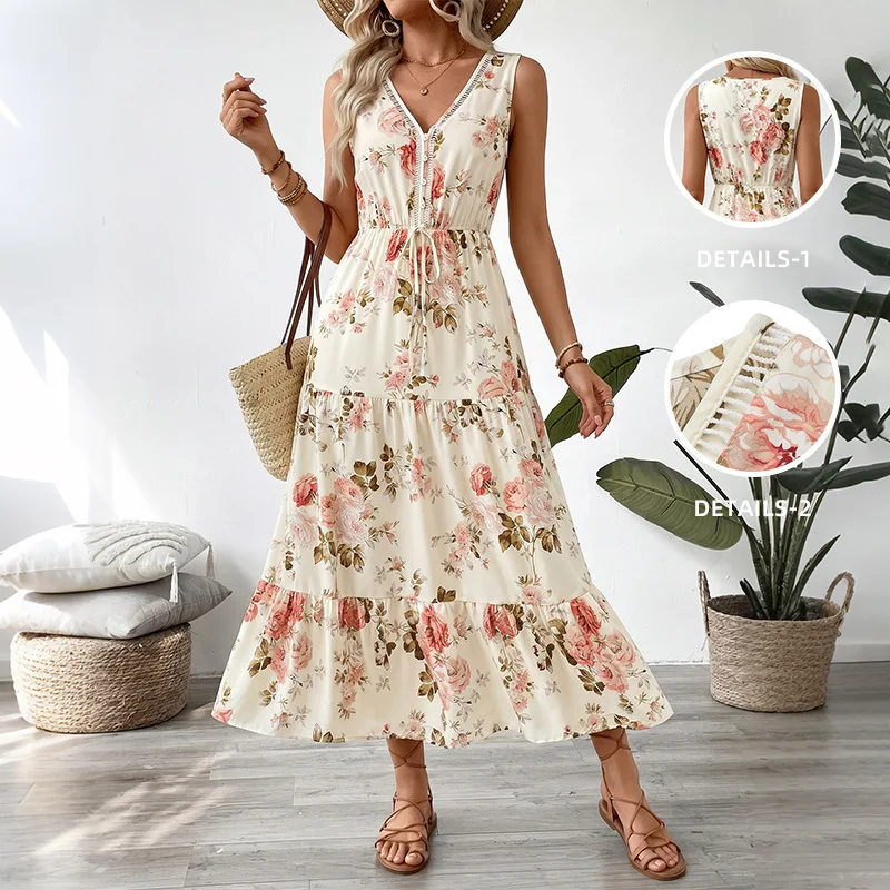 2026 Bohemian Sundress Beach Party V Neck Sleeveless Floral Printed Casual Holiday Maxi Long Dresses Women Summer A-line Vestido
2026 Bohemian Sundress Beach Party V Neck Sleeveless Floral Printed Casual Holiday Maxi Long Dresses Women Summer A-line Vestido
