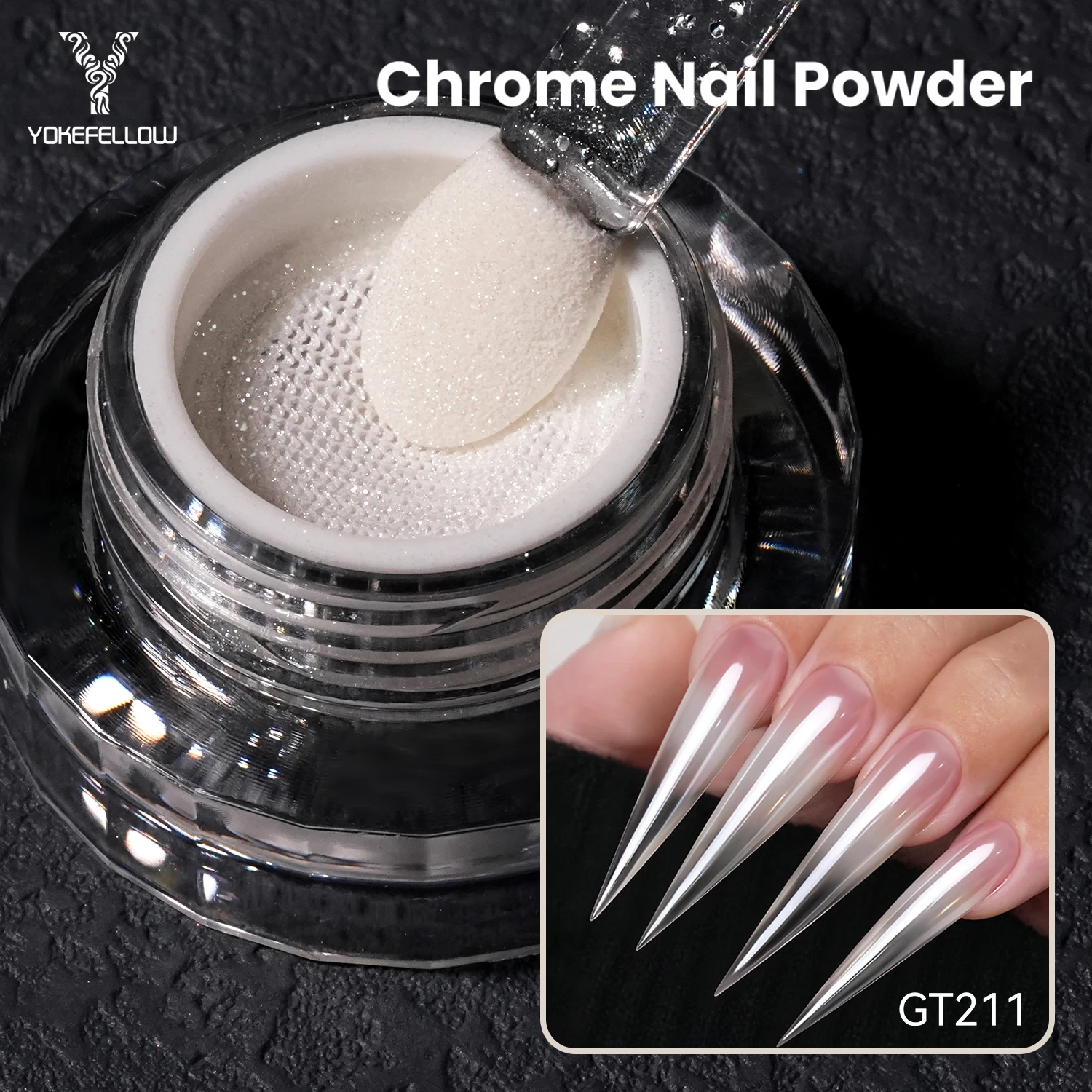 YOKEFELLOW GleamTap Cushion Magic White Chrome Nail Powder Glazed Donut Pearlescent Nail Chrome Powder Nail Art Decoration GT211
YOKEFELLOW GleamTap Cushion Magic White Chrome Nail Powder Glazed Donut Pearlescent Nail Chrome Powder Nail Art Decoration GT211