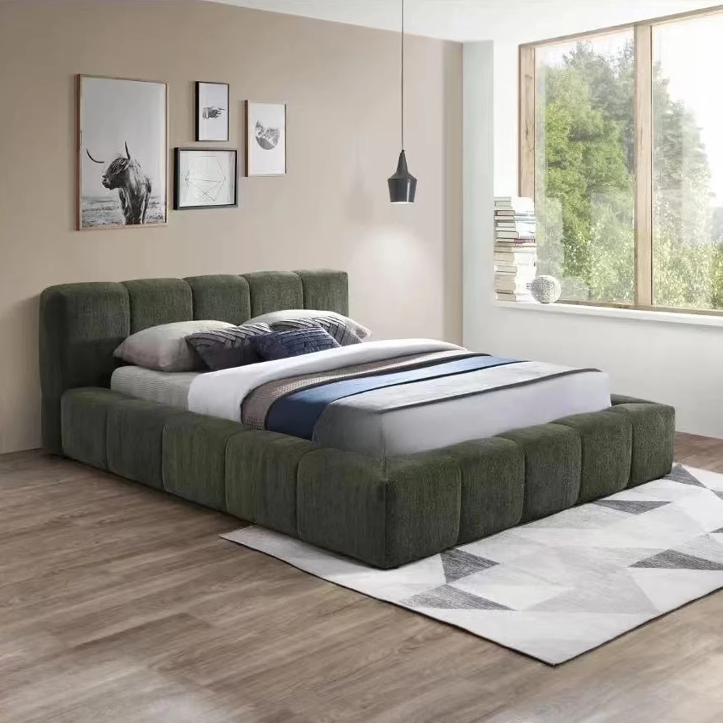 # American Retro Designer Minimalist Bedroom Fabric Double Bed Italian Hotel Homestay Cream Style Master
# American Retro Designer Minimalist Bedroom Fabric Double Bed Italian Hotel Homestay Cream Style Master
