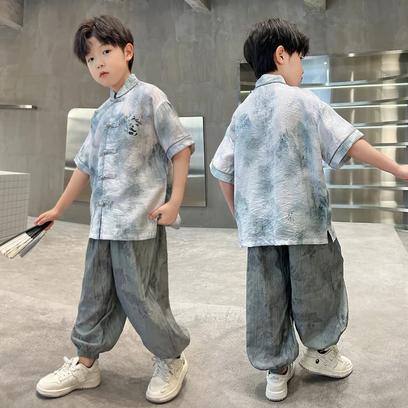 Tween Boys Clothes Set Kids Traditional Clothing Set Boys Summer Shirt+Trousers Suits Toddler Stage Performance Sets Size 3-14Y
Tween Boys Clothes Set Kids Traditional Clothing Set Boys Summer Shirt+Trousers Suits Toddler Stage Performance Sets Size 3-14Y