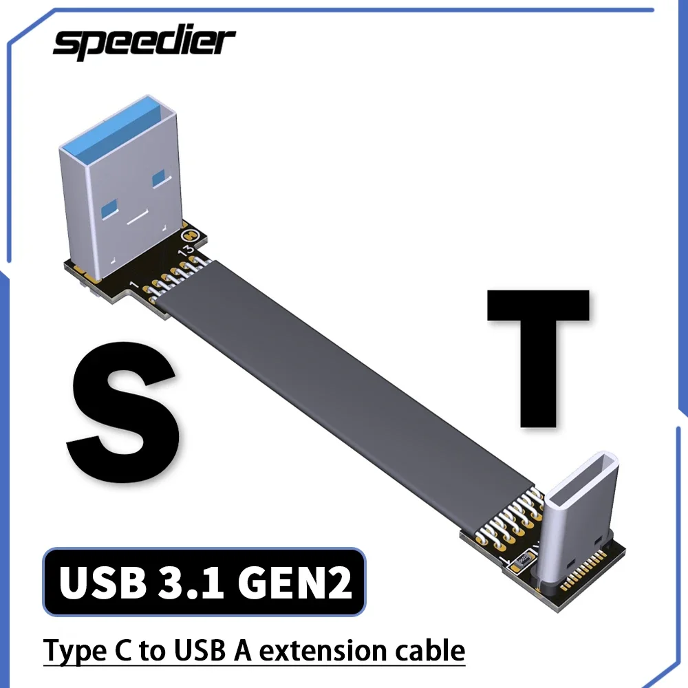 High Quality USB 3.1 GEN2 Male To Male To Female Ultra-thin Transfer Flat Cable USB A To USB Type C Angle Right Angle Cable
High Quality USB 3.1 GEN2 Male To Male To Female Ultra-thin Transfer Flat Cable USB A To USB Type C Angle Right Angle Cable