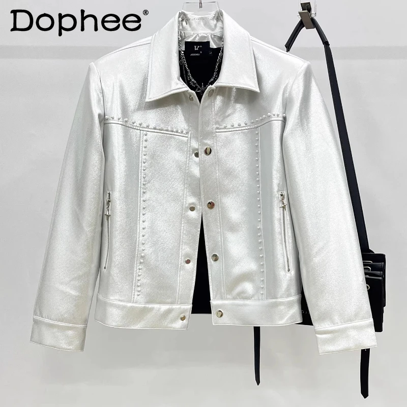 Male 2025 Autumn New Beaded Metal Buckle Jackets Men Loose Fashion Padded Shoulder Lapel Glossy Coats Handsome Solid Color Tops
Male 2025 Autumn New Beaded Metal Buckle Jackets Men Loose Fashion Padded Shoulder Lapel Glossy Coats Handsome Solid Color Tops