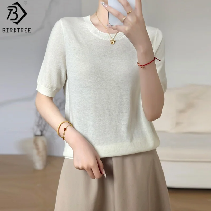 Birdtree 100% Sheep Wool Solid Color Basics Sweater,Woman Worsted Spinning O-neck Autumn Short Sleeve Inner Knit Shirt T58544JF
Birdtree 100% Sheep Wool Solid Color Basics Sweater,Woman Worsted Spinning O-neck Autumn Short Sleeve Inner Knit Shirt T58544JF