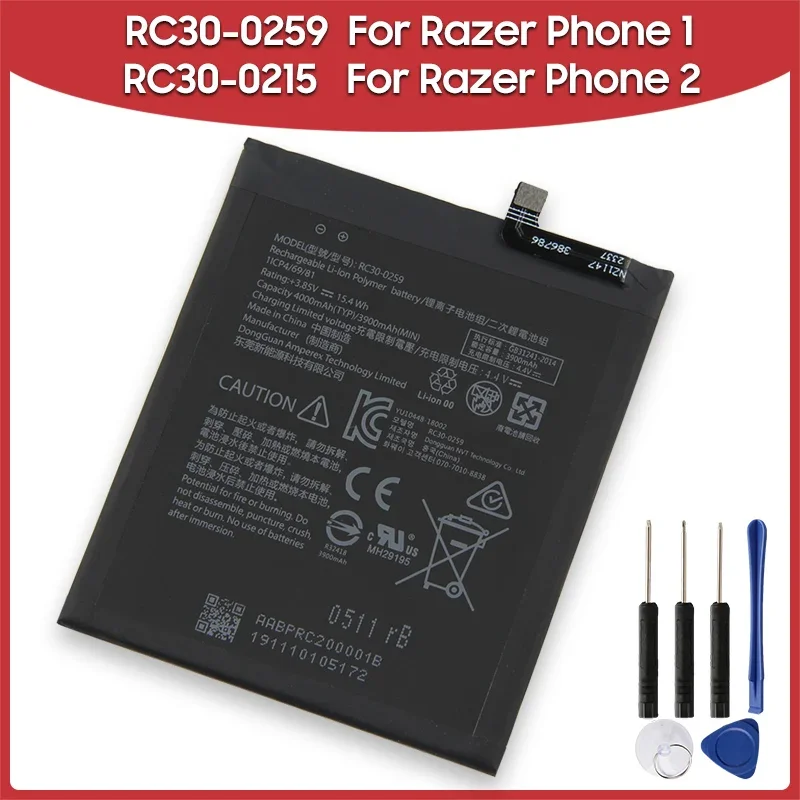 Сменный аккумулятор 4000 мАч RC30-0259 для телефона Razer 2 1 Phone2 Phone1 Аккумуляторные батареи RC30-0215
Сменный аккумулятор 4000 мАч RC30-0259 для телефона Razer 2 1 Phone2 Phone1 Аккумуляторные батареи RC30-0215