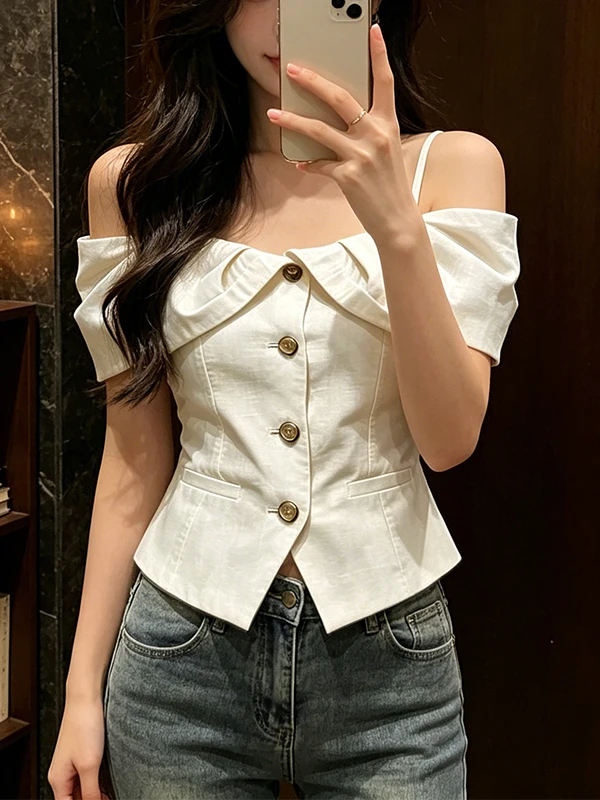 Elegant Color One-Shoulder Slim Fit Shirt Women's Summer 2026 Fashion High-End Short Top Breathable Skin-Friendly Frenc...
Elegant Color One-Shoulder Slim Fit Shirt Women's Summer 2026 Fashion High-End Short Top Breathable Skin-Friendly Frenc...