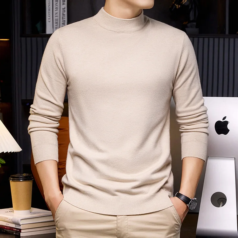 Теплый вязаный свитер с длинным рукавом и высоким воротником для мужчин: комфортный, дышащий, из эластичного волокна Nylex, повседневный, модный, осенне-зимний
Теплый вязаный свитер с длинным рукавом и высоким воротником для мужчин: комфортный, дышащий, из эластичного волокна Nylex, повседневный, модный, осенне-зимний