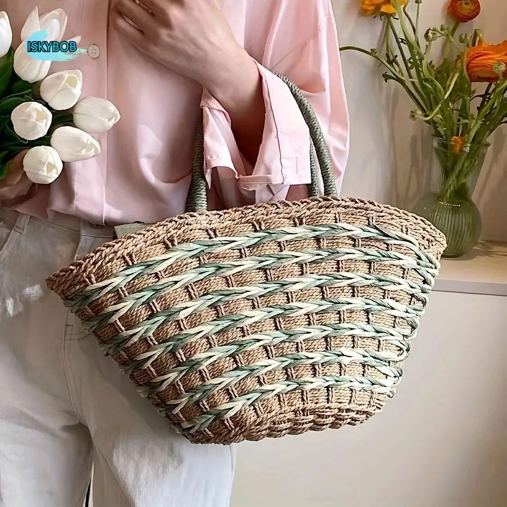 Simple Large Capacity Weave Straw Bag Casual Commuting Beach Tote Bag Picnic Bag Streetwear Woman Bucket Handbag Summer
Simple Large Capacity Weave Straw Bag Casual Commuting Beach Tote Bag Picnic Bag Streetwear Woman Bucket Handbag Summer