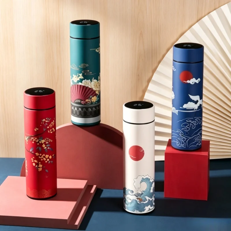 Chinese Style Smart Thermos with Temperature Display, 304 Stainless Steel Retro Insulated Water Bottle for Travel
Chinese Style Smart Thermos with Temperature Display, 304 Stainless Steel Retro Insulated Water Bottle for Travel