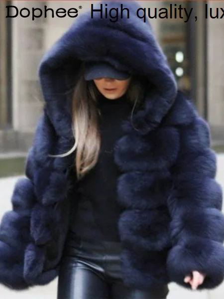 Высококачественное приталенное пальто из искусственного меха лисы для женщин, новинка зимы 2023, плюшевая Меховая куртка с капюшоном и длинным рукавом, кардиган, Casaco
Высококачественное приталенное пальто из искусственного меха лисы для женщин, новинка зимы 2023, плюшевая Меховая куртка с капюшоном и длинным рукавом, кардиган, Casaco