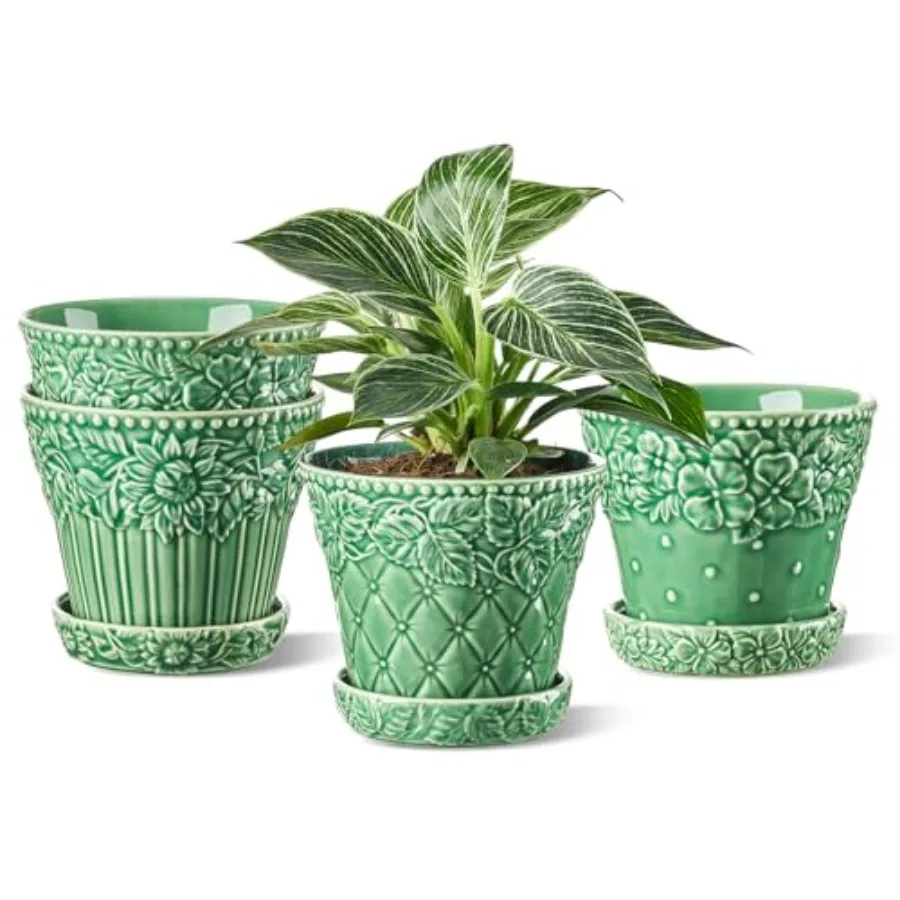 Ceramic Plant Pots Flower Pots for Indoor Plants Planters with Draage Hole and Saucer Planters for Succulent Orchid Cactus Home
Ceramic Plant Pots Flower Pots for Indoor Plants Planters with Draage Hole and Saucer Planters for Succulent Orchid Cactus Home