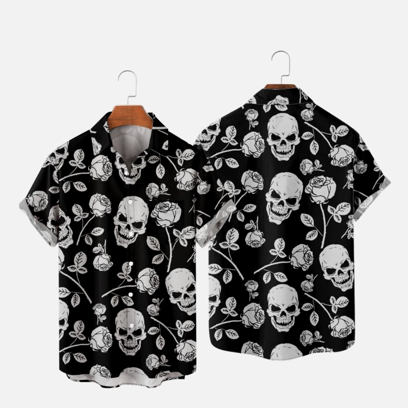 Men's Hawaiian T-Shirt For Women Rose Skull Pattern Harajuku Hombre Fashion Shirt Casual Beach Oversized Clothes 3
Men's Hawaiian T-Shirt For Women Rose Skull Pattern Harajuku Hombre Fashion Shirt Casual Beach Oversized Clothes 3