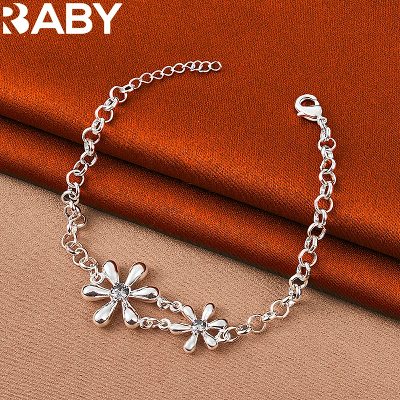 URBABY 925 Sterling Silver Purple AAA Zircon Flower Bracelet Chain For Woman Wedding Engagement Party Fashion Charms Jewelry
URBABY 925 Sterling Silver Purple AAA Zircon Flower Bracelet Chain For Woman Wedding Engagement Party Fashion Charms Jewelry