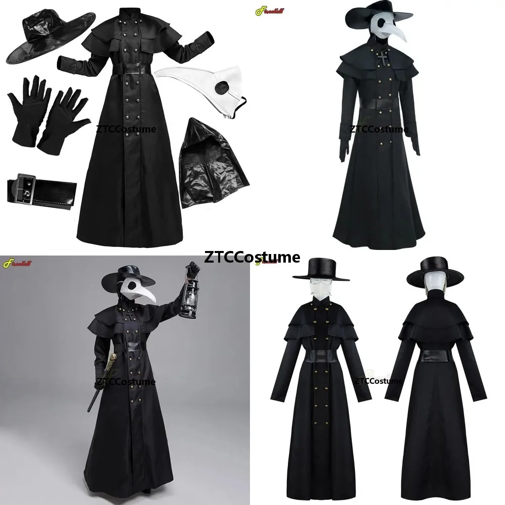 Plague Doctor Costume Halloween Medieval Hooded Robe Cloak with Mask Hat for Men Cosplay Steampunk Priest Horror Wizard
Plague Doctor Costume Halloween Medieval Hooded Robe Cloak with Mask Hat for Men Cosplay Steampunk Priest Horror Wizard