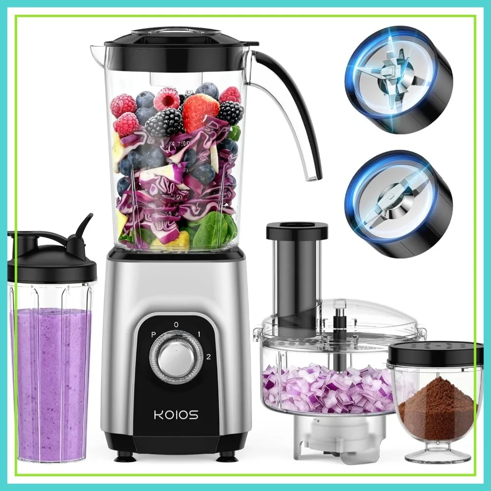 1000W 4-in-1 Blender & Food Processor Combo, 34oz Pitcher, 22oz Cup, Meat Grinder, Veggie Chopper, Spice Grinder, BPA Free, Dishwasher Safe
1000W 4-in-1 Blender & Food Processor Combo, 34oz Pitcher, 22oz Cup, Meat Grinder, Veggie Chopper, Spice Grinder, BPA Free, Dishwasher Safe
