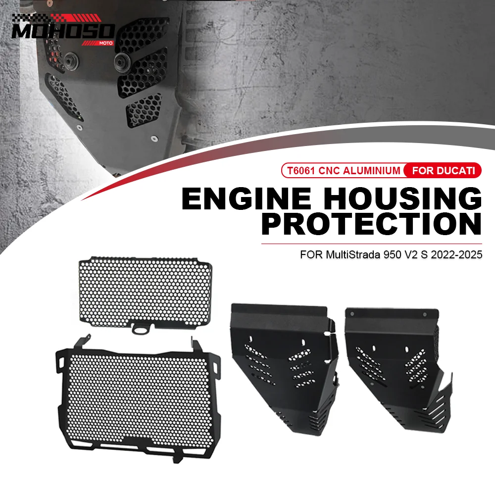 2024 For Ducati MultiStrada V2 S Motorcycle Engine AND Radiator Grille Cover Oil Cooler Guard Protection 950S 950 S 2017-2021
2024 For Ducati MultiStrada V2 S Motorcycle Engine AND Radiator Grille Cover Oil Cooler Guard Protection 950S 950 S 2017-2021
