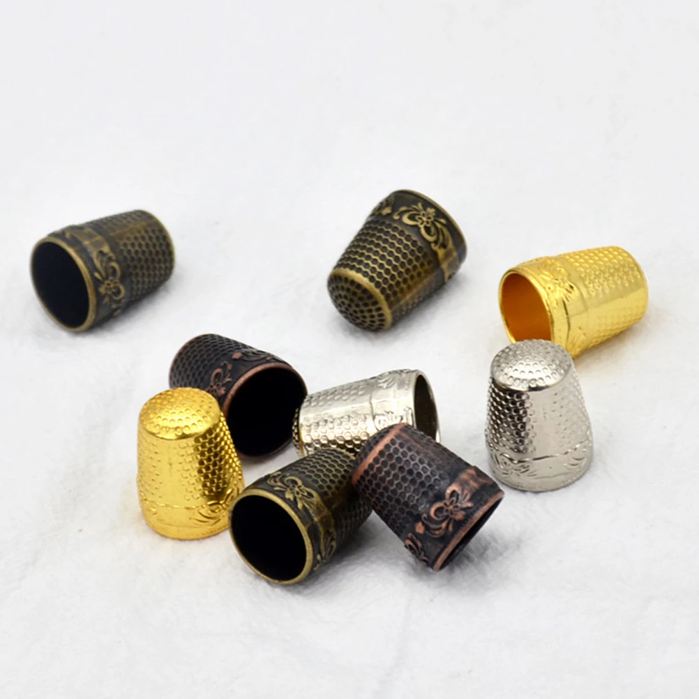 6 Pcs Thimble Finger Cot Birthday Gift Fingertip Thimbles Metal DIY Needlework Rings Copper Quilting Sewing Tools
6 Pcs Thimble Finger Cot Birthday Gift Fingertip Thimbles Metal DIY Needlework Rings Copper Quilting Sewing Tools
