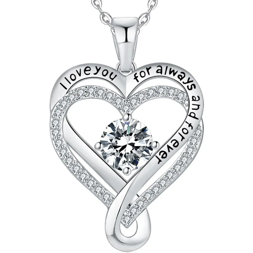 Sterling Silver Infinity Heart Birthstone Pendant - Perfect for Women's Birthday or Anniversary Gifts
Sterling Silver Infinity Heart Birthstone Pendant - Perfect for Women's Birthday or Anniversary Gifts
