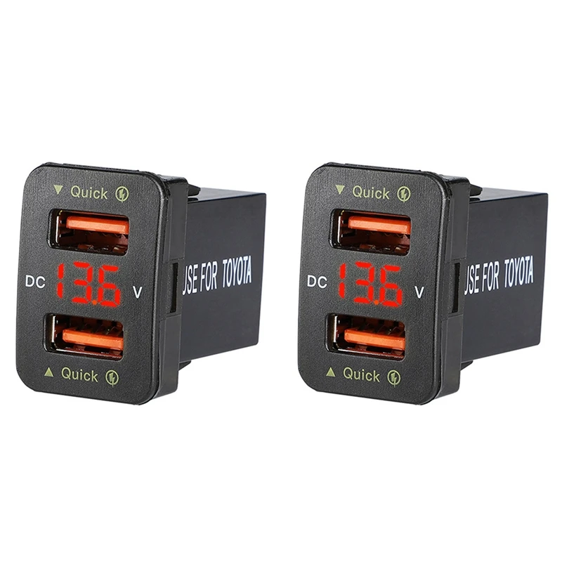 2X 36W Fast Car Charger QC3.0 Dual USB Fast Charger With Red Voltage Waterproof Mobile Phone Charger For Toyota
2X 36W Fast Car Charger QC3.0 Dual USB Fast Charger With Red Voltage Waterproof Mobile Phone Charger For Toyota