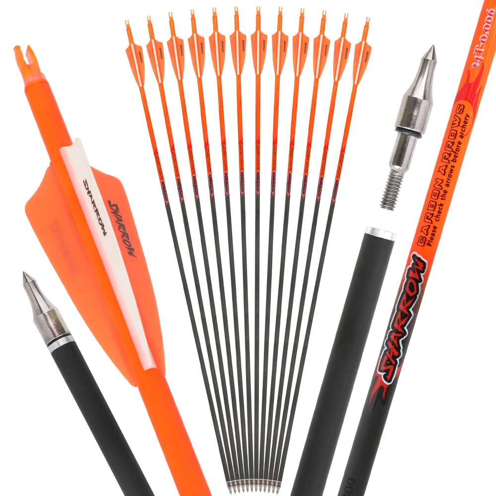 6/12pcs Pure Carbon Arrow Spine 300 ID 6.2mm 100gr Arrowhead Insert Arrow Nock 32inch Shaft for Bow Training Hunting Accessories
6/12pcs Pure Carbon Arrow Spine 300 ID 6.2mm 100gr Arrowhead Insert Arrow Nock 32inch Shaft for Bow Training Hunting Accessories